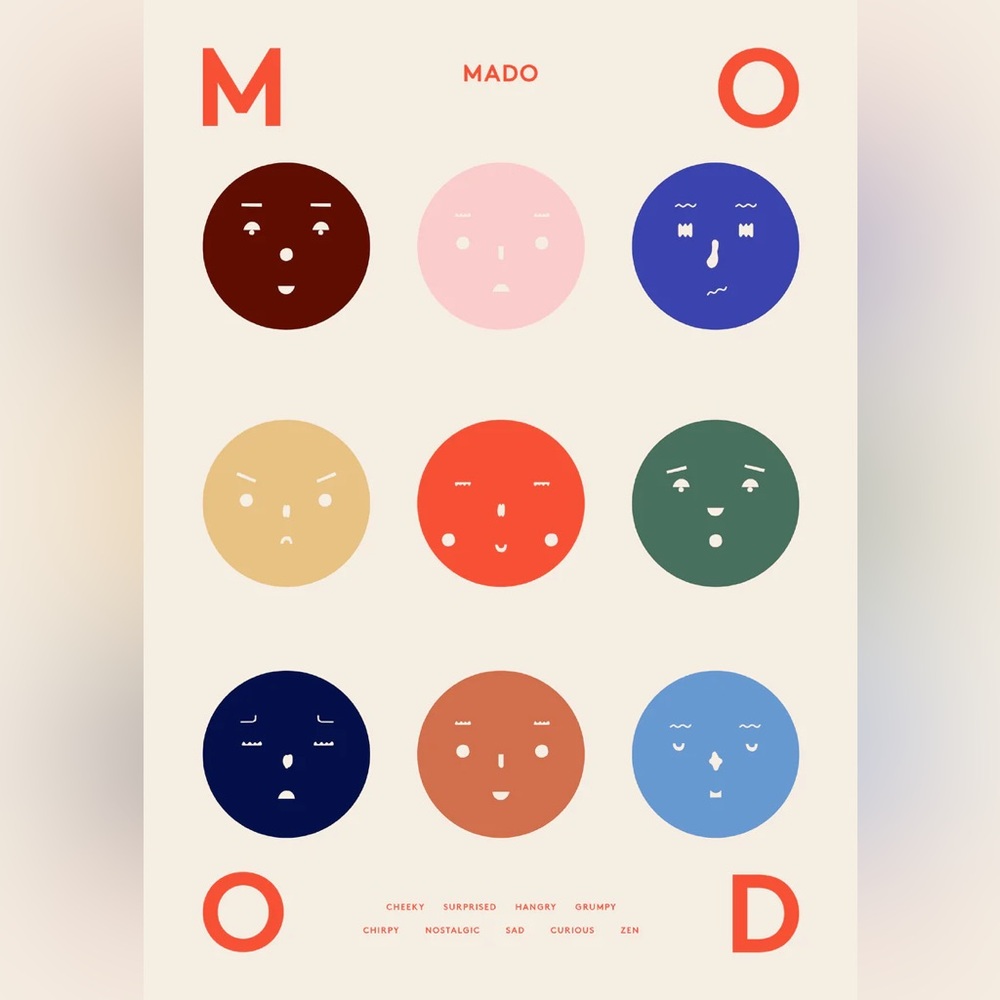 Paper Collective 9 Moods large faces art print 24 by 36 inches